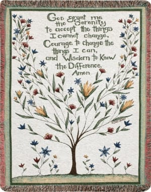 Serenity Prayer Tapestry Throw Flower Bouquet