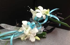 Orchid Whispers Wristlet and Boutonniere Set Flower Bouquet