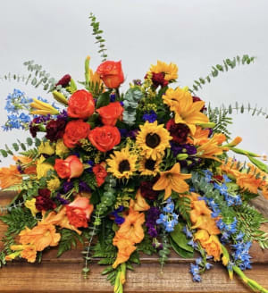 Serene Summer Casket Spray Flower Bouquet