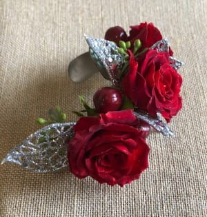 Bordeaux Cuff Bracelet Flower Bouquet