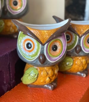 Owl Planter Flower Bouquet