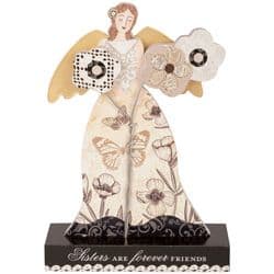 Sister Angel Figurine Flower Bouquet