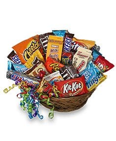 Junk Food Basket Flower Bouquet