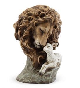 Lion and Lamb Statue Flower Bouquet