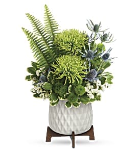 Mid Mod Geometric Planter  Flower Bouquet