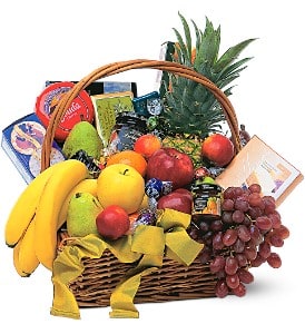 Gourmet Fruit Basket Flower Bouquet