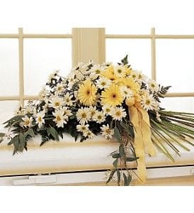 Drop of Sunshine Casket Spray Flower Bouquet