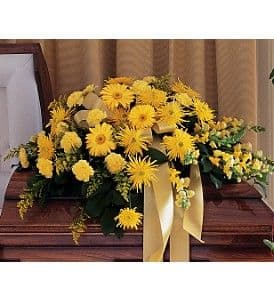 Brighter Blessings Casket Spray Flower Bouquet