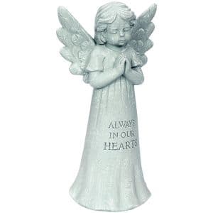 12" Always In Our Hearts Angel Figurine Flower Bouquet