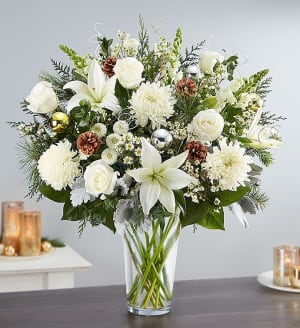 Dazzling Winter Wonderland Flower Arrangement Flower Bouquet