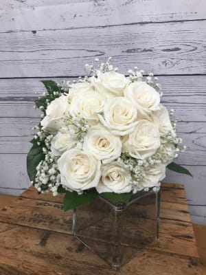 Classic White Rose Wedding Flowers Flower Bouquet