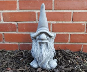 Small Gnome Stone Statue Flower Bouquet