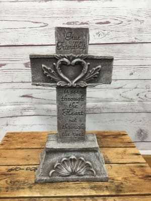 True Friendship Stone Cross Flower Bouquet