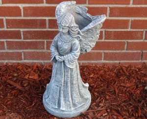 Angel Wing Stone Planter Flower Bouquet