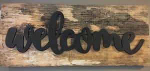 Barn Wood Welcome Sign Flower Bouquet