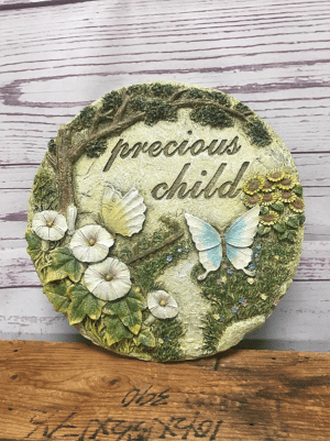 Precious Child Stepping Memorial Stone Flower Bouquet