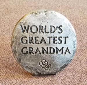 World Greatest Grandma Stone on Wire Stand Flower Bouquet