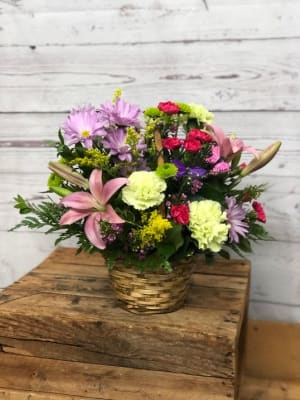 Garden Inspiration Basket Flower Bouquet