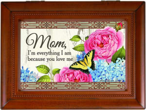 Large Mom You Love Me Music Box Flower Bouquet