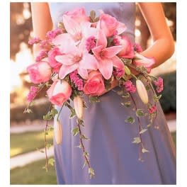 Pink Lily & Rose Bouquet
 Flower Bouquet