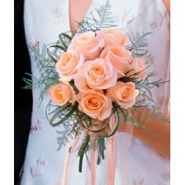 Hand-Tied Peach Rose Bouquet
 Flower Bouquet