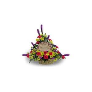 7A-Primary Color Flowers With Stepping Stone Flower Bouquet