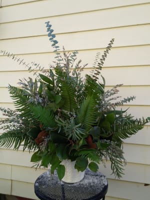 Graceful Greens Mache Basket Flower Bouquet