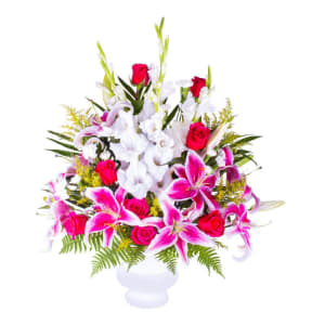 Precious  Pink Funeral Arrangement Flower Bouquet