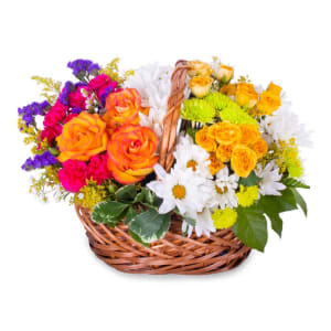 Cheerful Basket Flower Bouquet