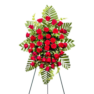 Remembrance Red Funeral Spray Flower Bouquet