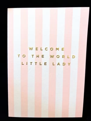 Welcome To The World Little Lady Card Flower Bouquet