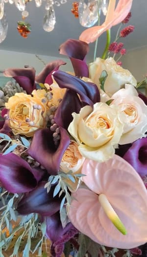 Champagne Pink Plum Flower Bouquet