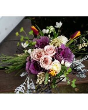 Lace Dusty Pink Flower Bouquet