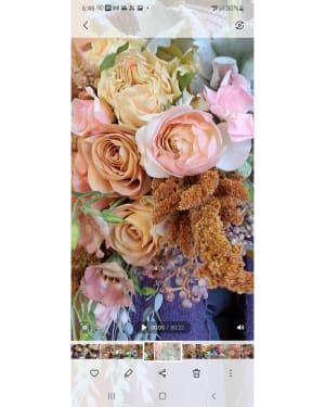 Classic Copper gold Pink Flower Bouquet