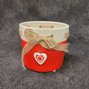 ARVD1-CERAMIC WITH TWINE BOW AND HEART