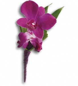 Perfect Purple Orchid Boutonniere Flower Bouquet