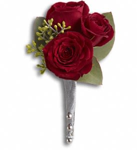 King's Red Rose Boutonniere Flower Bouquet