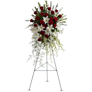 Lily and Rose Tribute Spray by Teleflora Flower Bouquet