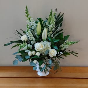 White Sympathy Arrangement Flower Bouquet