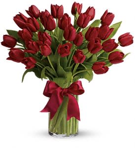 Radiantly Red Tulips PM Flower Bouquet