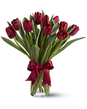 Radiantly Red Tulips PM Flower Bouquet