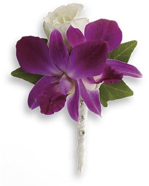 Fresh in Fuchsia Boutonniere Flower Bouquet