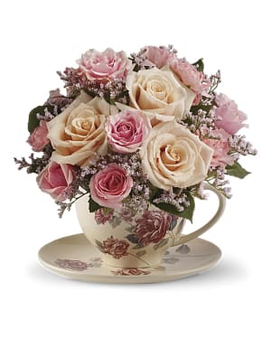 Teleflora's Victorian Teacup Bouquet Flower Bouquet