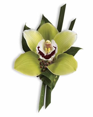 Green Orchid Boutonniere Flower Bouquet