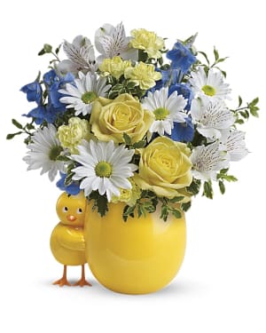 Teleflora's Sweet Peep Bouquet - Baby Blue Flower Bouquet