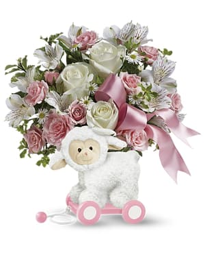 Teleflora's Sweet Little Lamb - Baby Pink Flower Bouquet