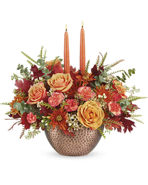 Teleflora's Gleaming Copper Centerpiece Flower Bouquet
