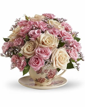 Teleflora's Victorian Teacup Bouquet Flower Bouquet