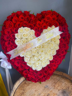 Always Loved Sympathy Heart Flower Bouquet