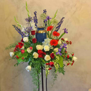 A True Patriot Urn Spray Flower Bouquet